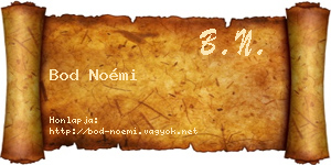 Bod Noémi névjegykártya